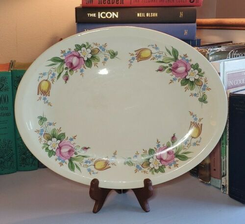 Vintage The Paden City Pottery Co Floral 14" Platter Plate