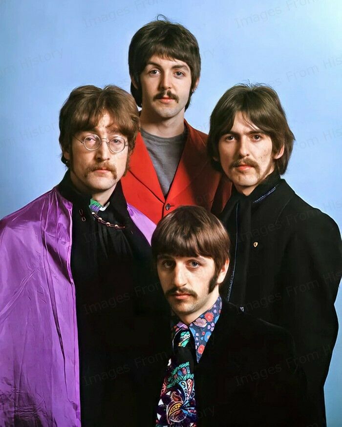 8x10 Print Beatles Ringo Starr John Lennon George Harrison Paul Mccartney #lms