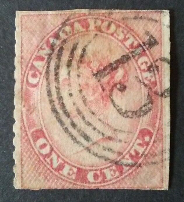 Canada Stamp Scott # 14, 4 Ring Cancel #13, Galt Uc Rf '7'