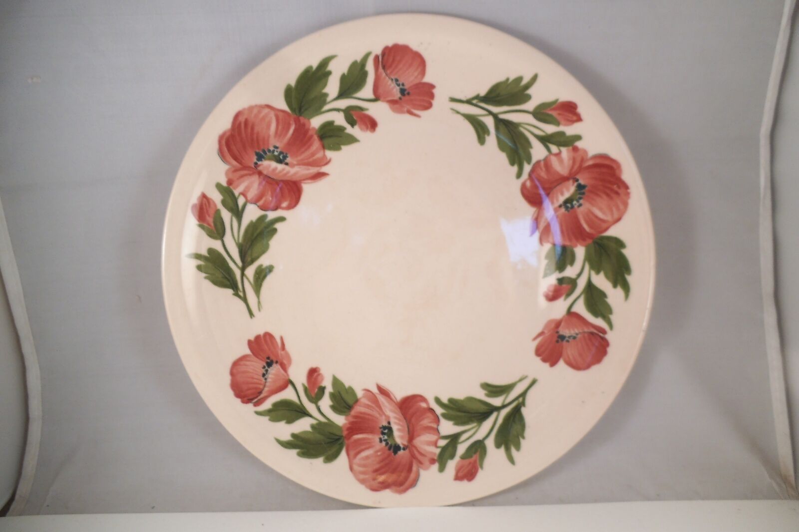 Vintage Paden City Pottery Shenandoah Ware Dinner Plate Pink Flowers