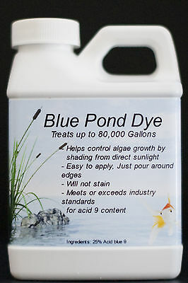 Blue Pond Dye 8oz. Treats 80,000 Gal.great For Koi Pond