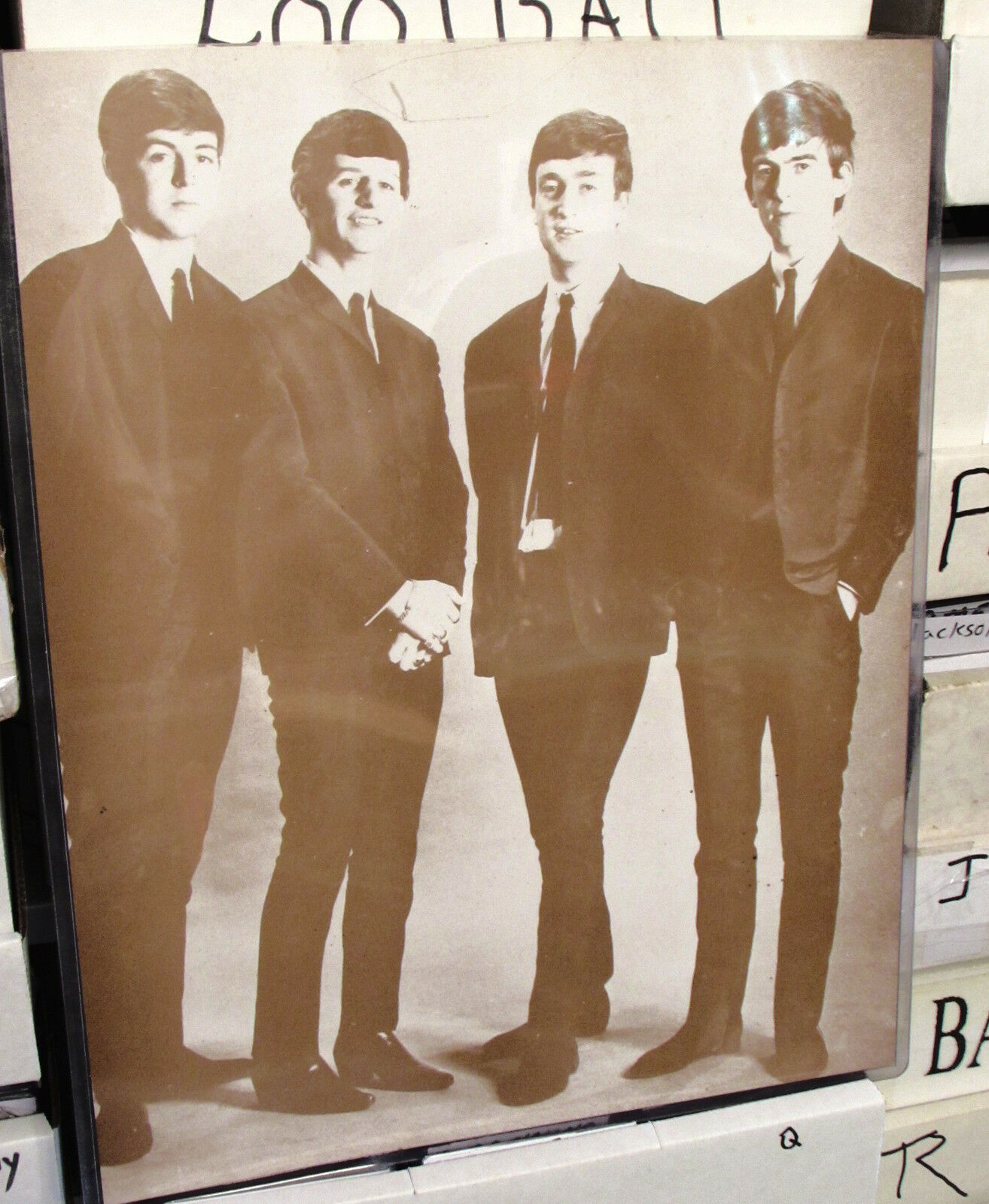 The Beatles 11x14 Brown & White Photo Poster From Group Shot