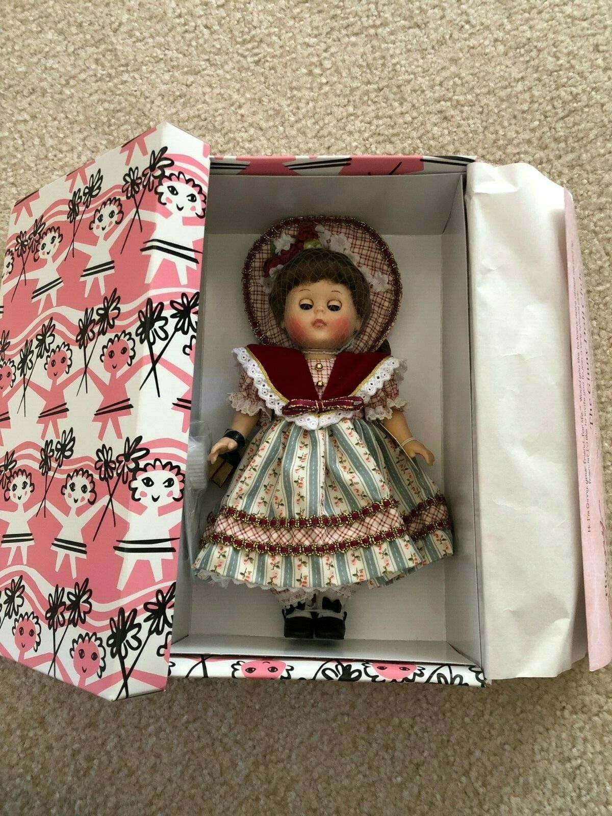 Vogue Doll Company Ginny Red, White, And Green Dress