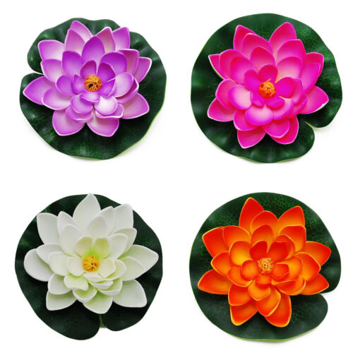 New Floating Pond Decor Water Lily / Lotus Foam Flower, Small, Set Of 4