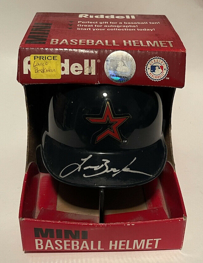 Lance Berkman Autographed Riddell Mini Helmet Topps Reserved Authenticated