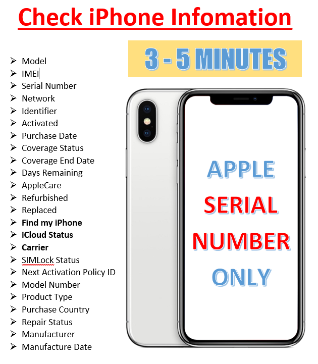 Iphone Check By Serial To Imei /simloc/carrier/find My Iphone/icloud