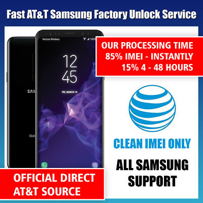 Factory Unlock Code Service At&t Att For Samsung Galaxy S8 S7 S6 S5 S4 S3 Notes